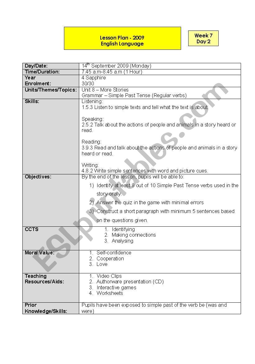 lesson plan  worksheet