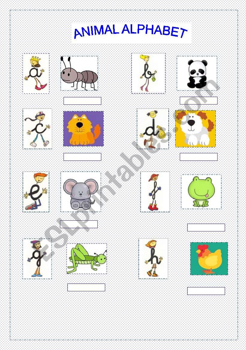 ANIMALS  ALPHABET 1 worksheet