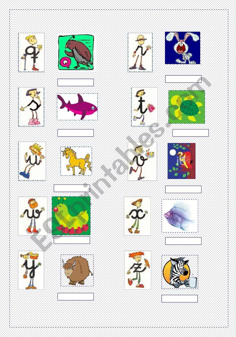 ANIMALS ALPHABET 2 worksheet