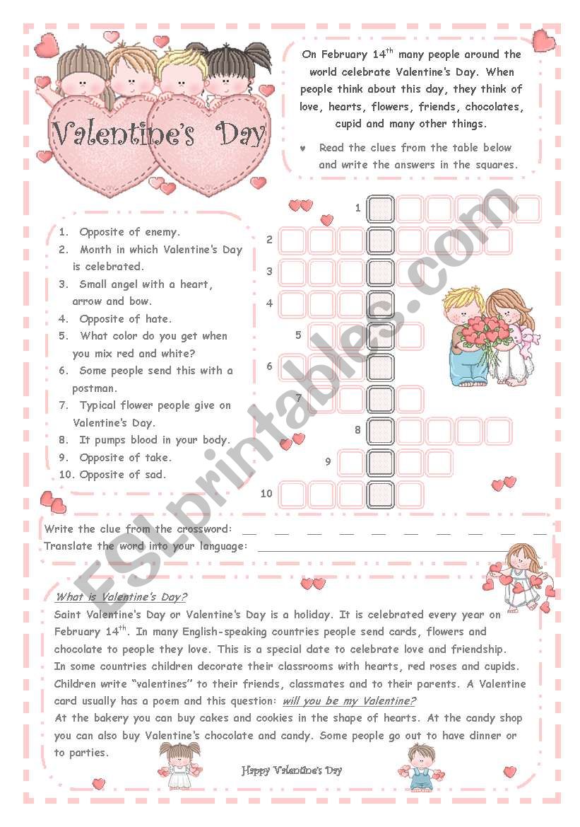 VALENTINES DAY *** 2 pages***