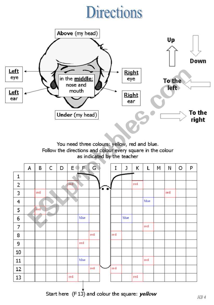 Human body 2 with directions worksheet