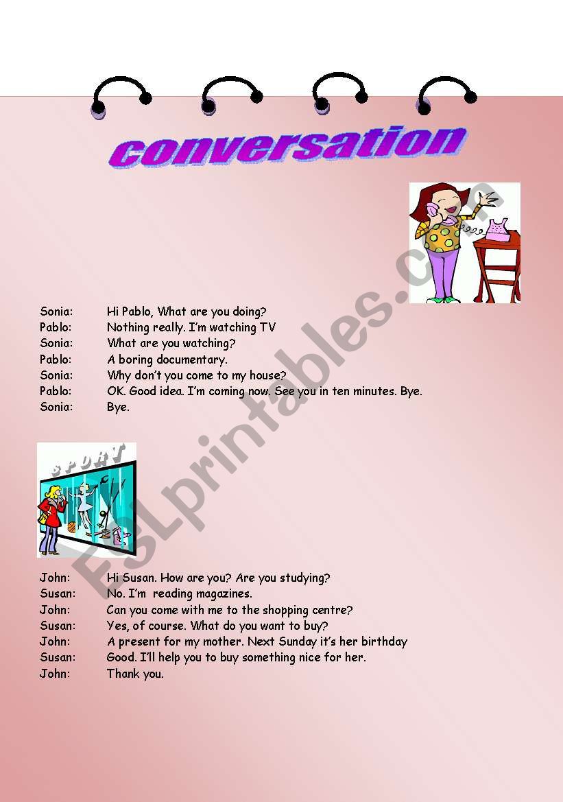 Phone conversations worksheet