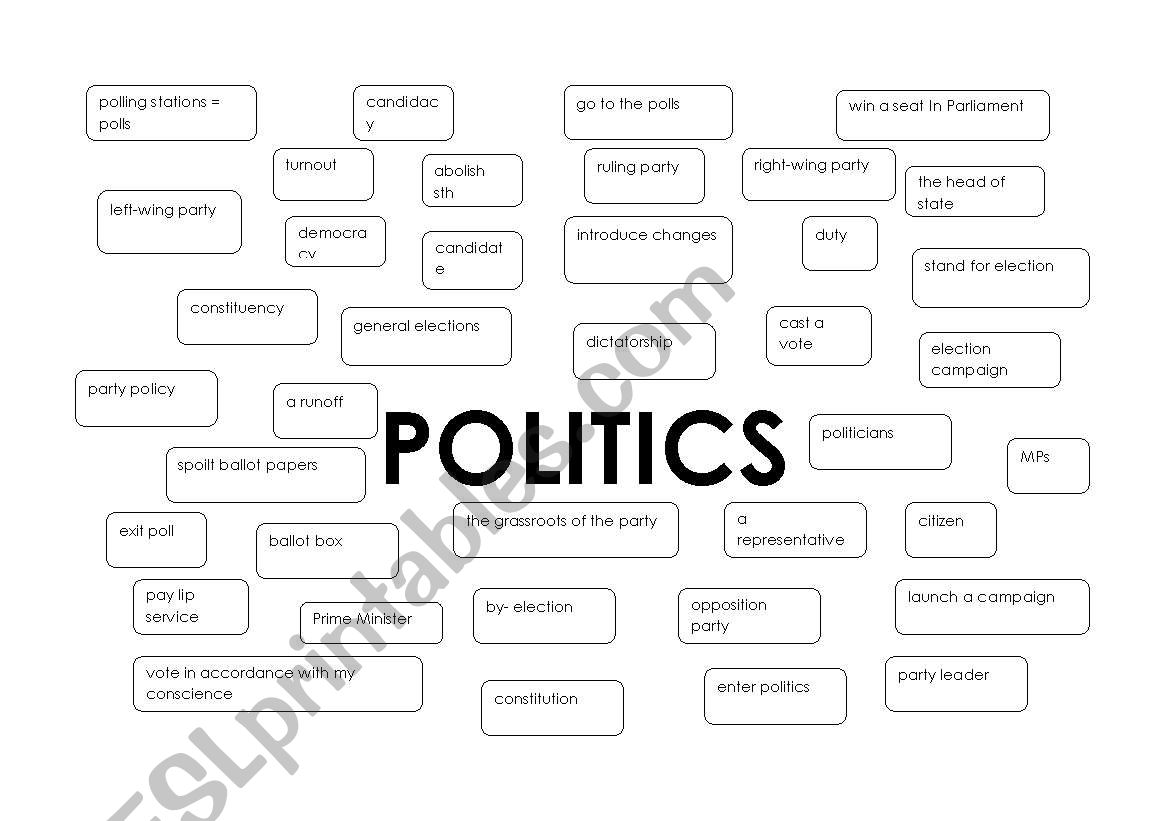 politics vocabulary part 1 worksheet