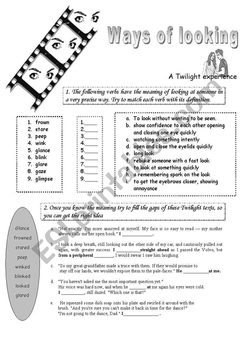 Ways of looking worksheet