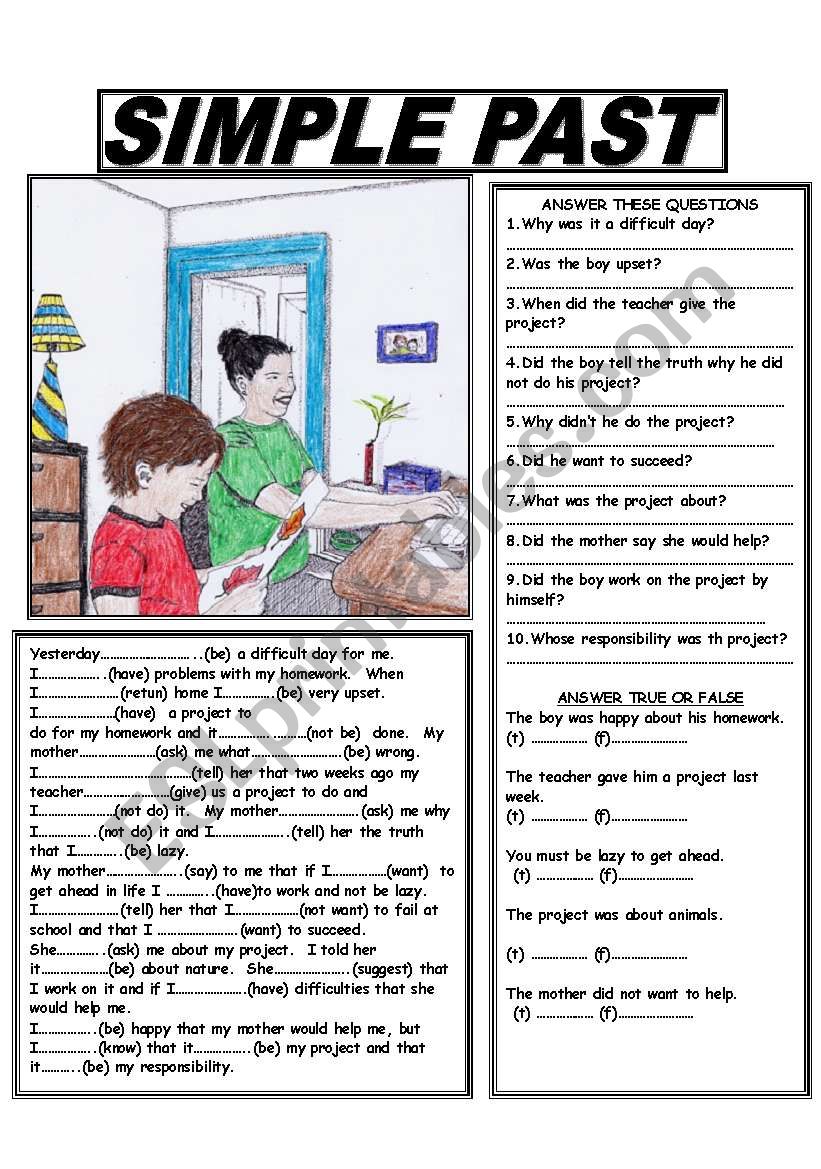 SIMPLE PAST worksheet