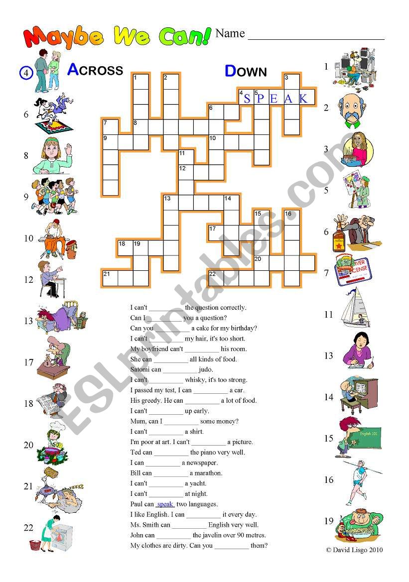 Maybe We Can! with keys worksheet