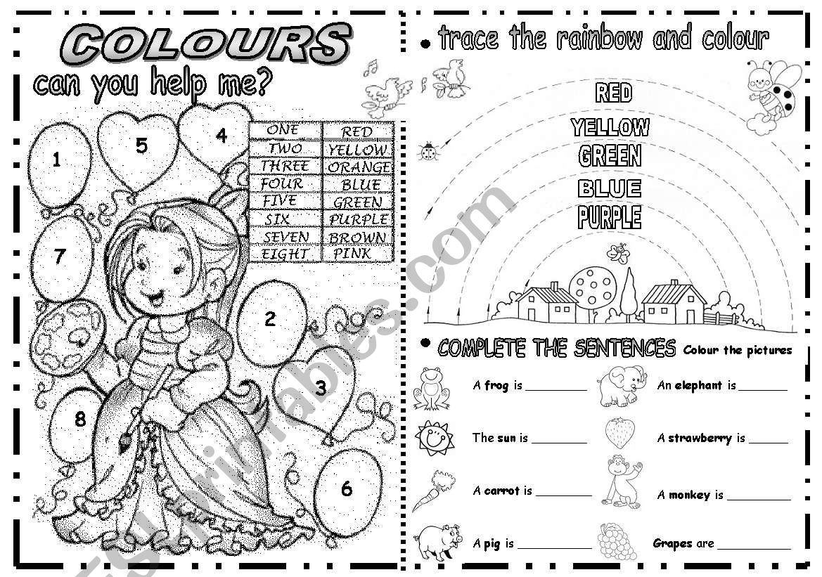 ACTIVITIES WITH COLOURS worksheet