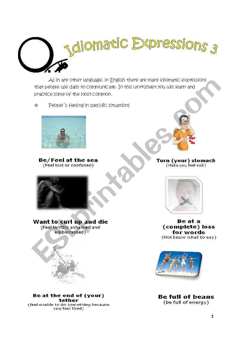 Idiomatic Expressions 3 worksheet