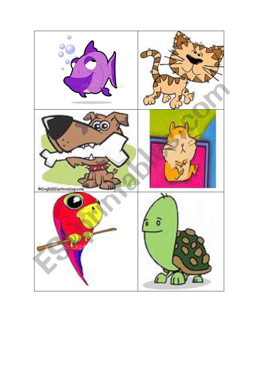 English worksheets Animals Pair Game