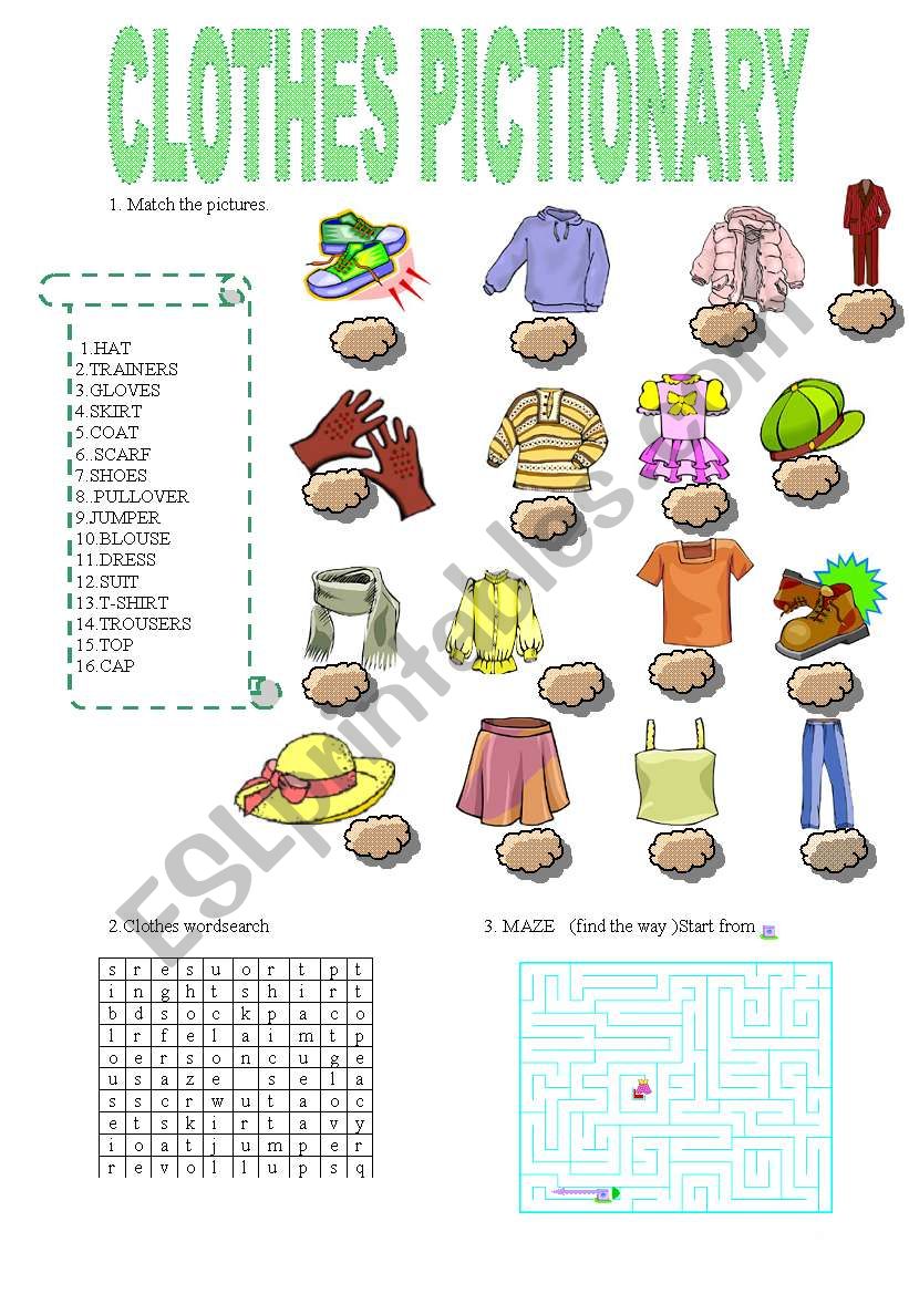 CLOTHES worksheet