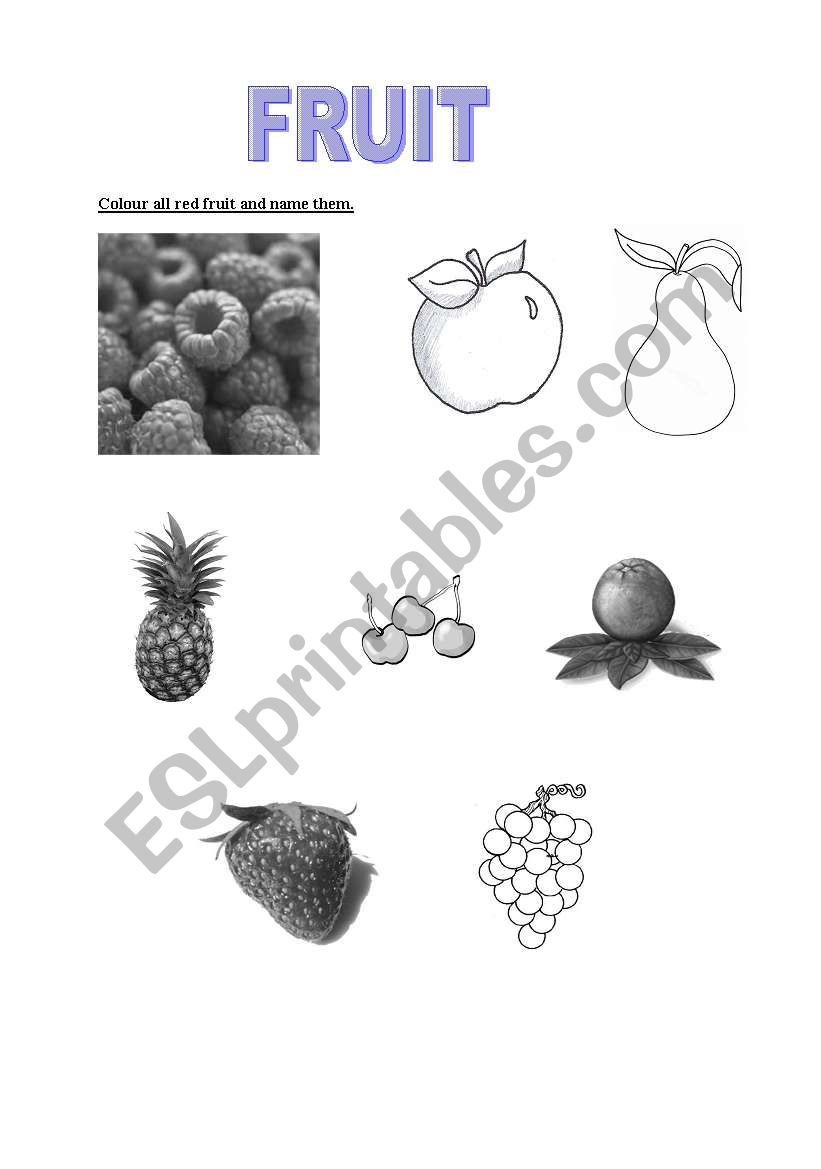 Fruit worksheet