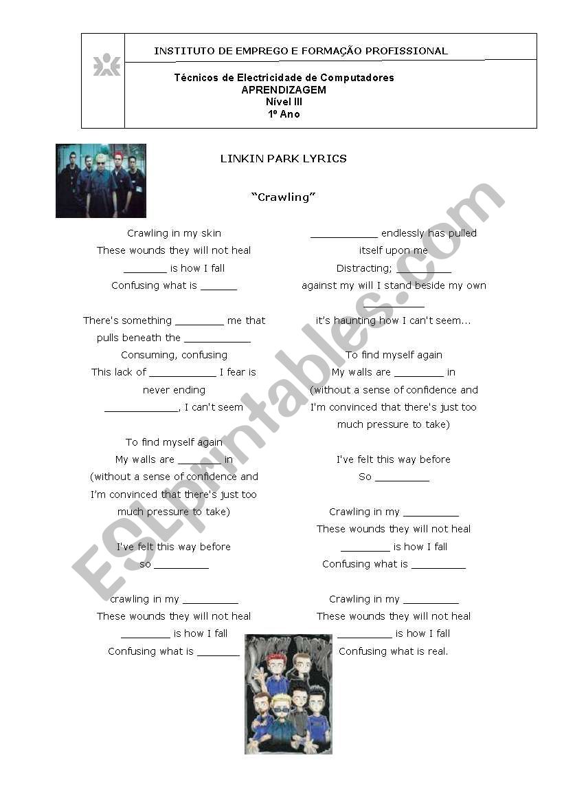 Music: Linkin Park worksheet