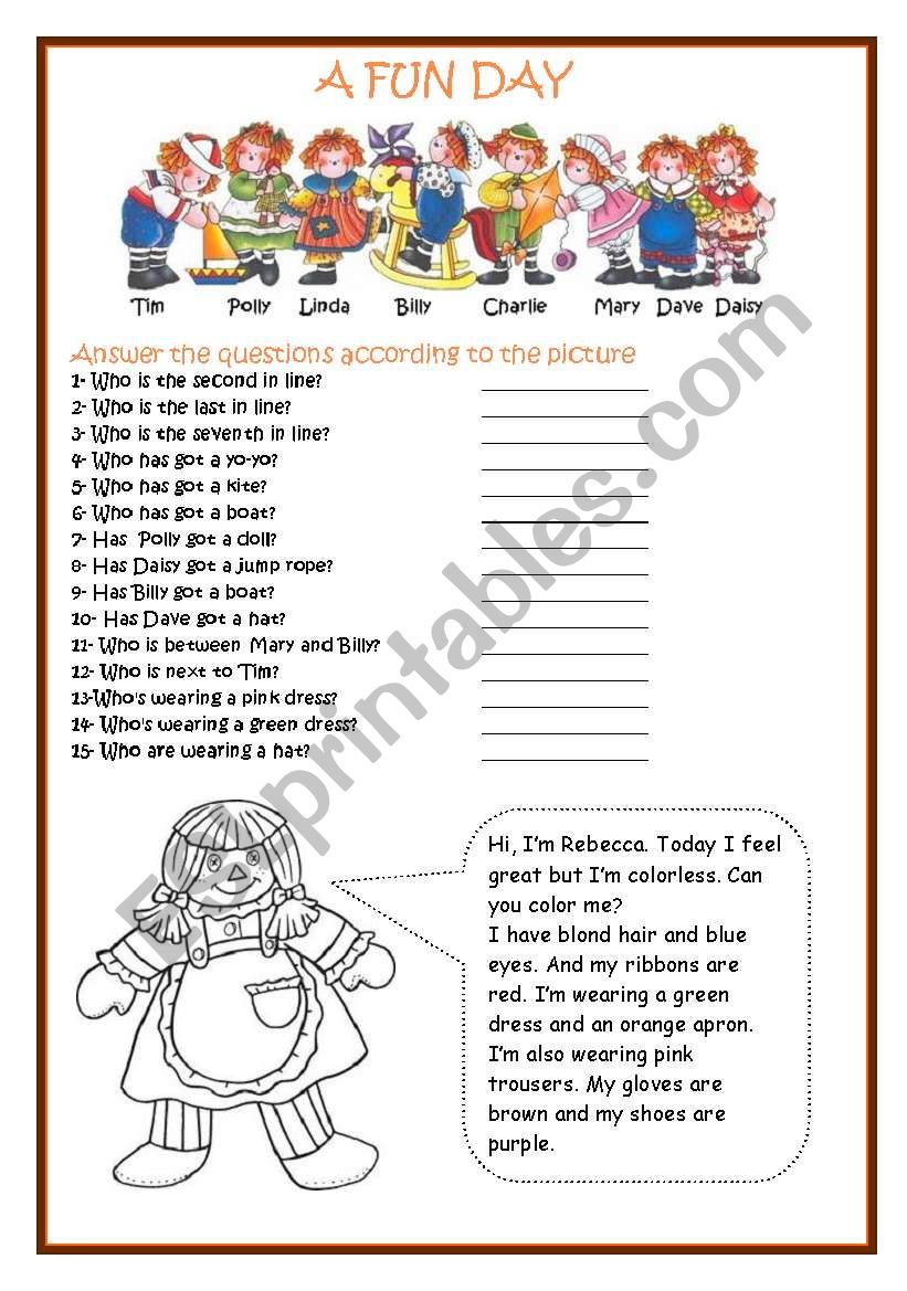 A FUN DAY worksheet