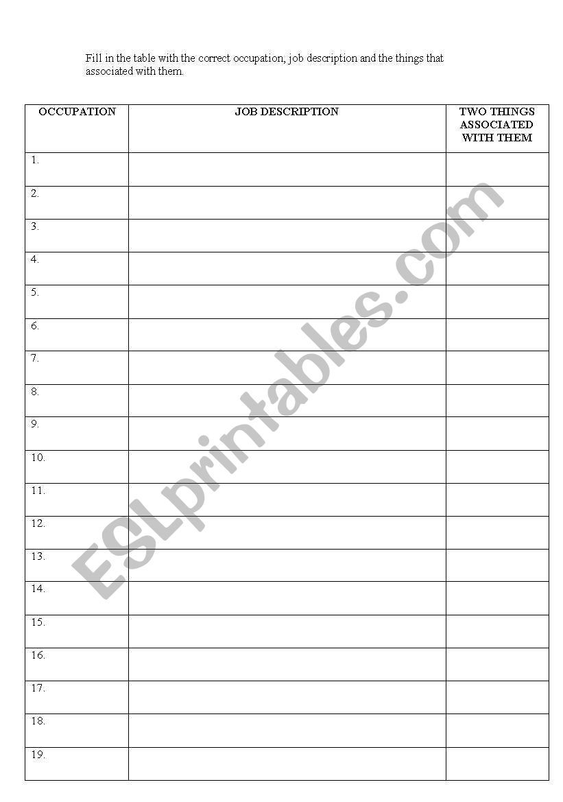 Jobs people do (Page 2) worksheet