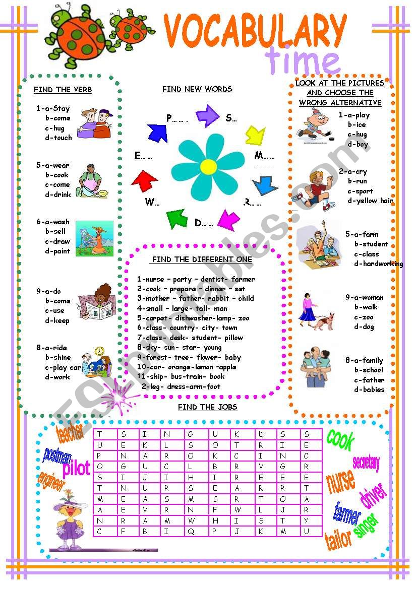 vocabulary time worksheet