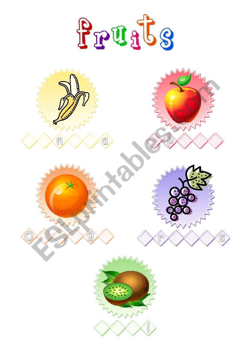 Fruits worksheet