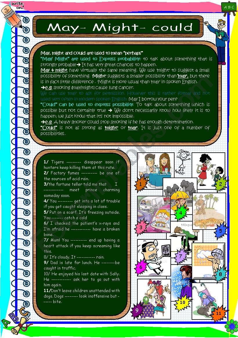 may/ might/ could worksheet