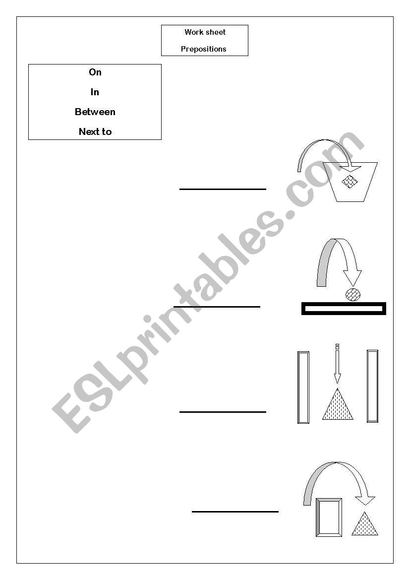 prepositions worksheet