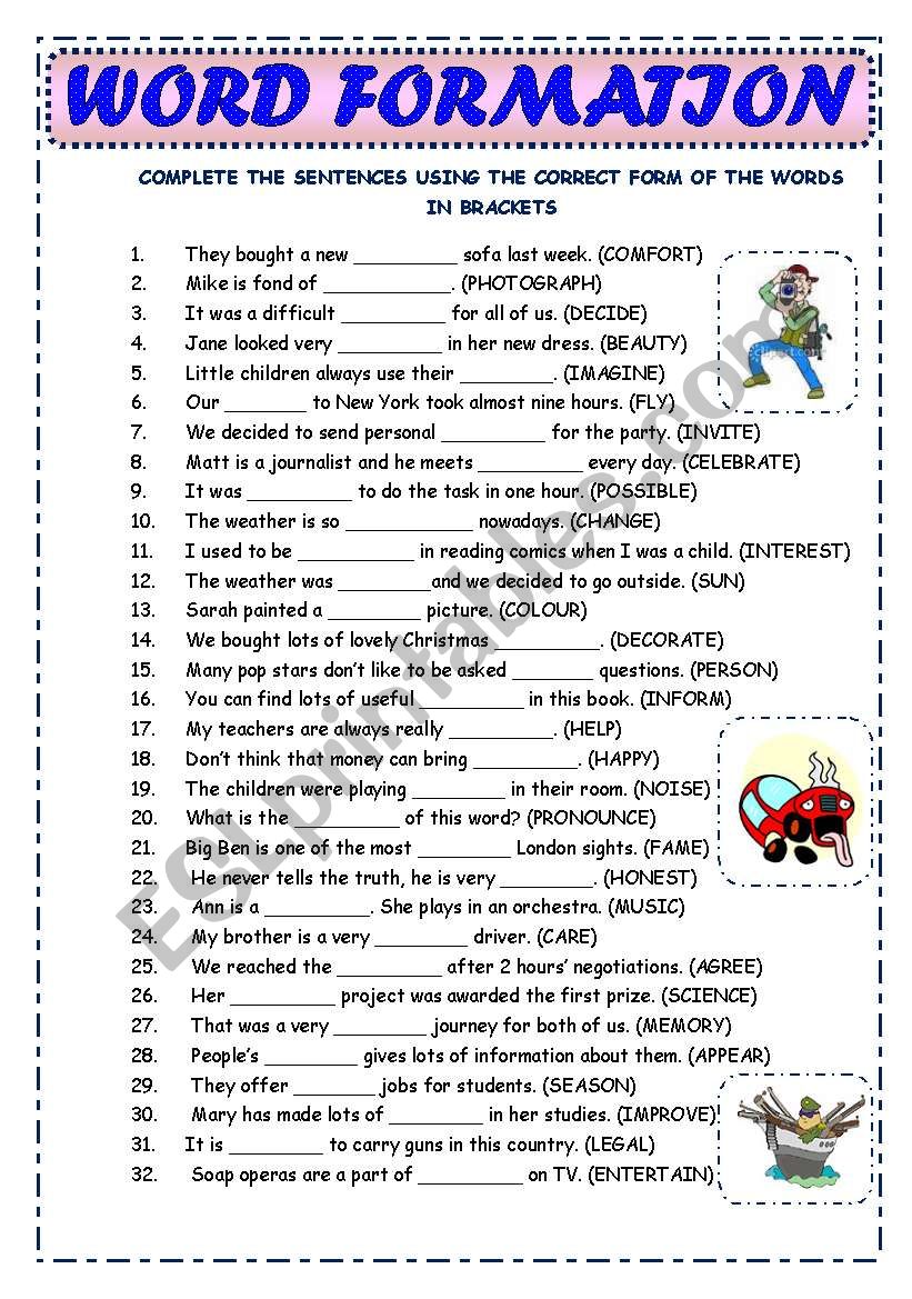 assignment on word formation