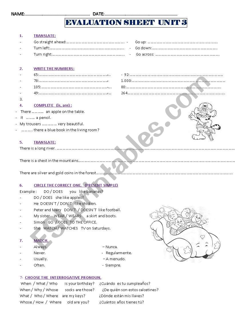 Review: Numbers, to be, present simple, adverbs, interrogative pronouns