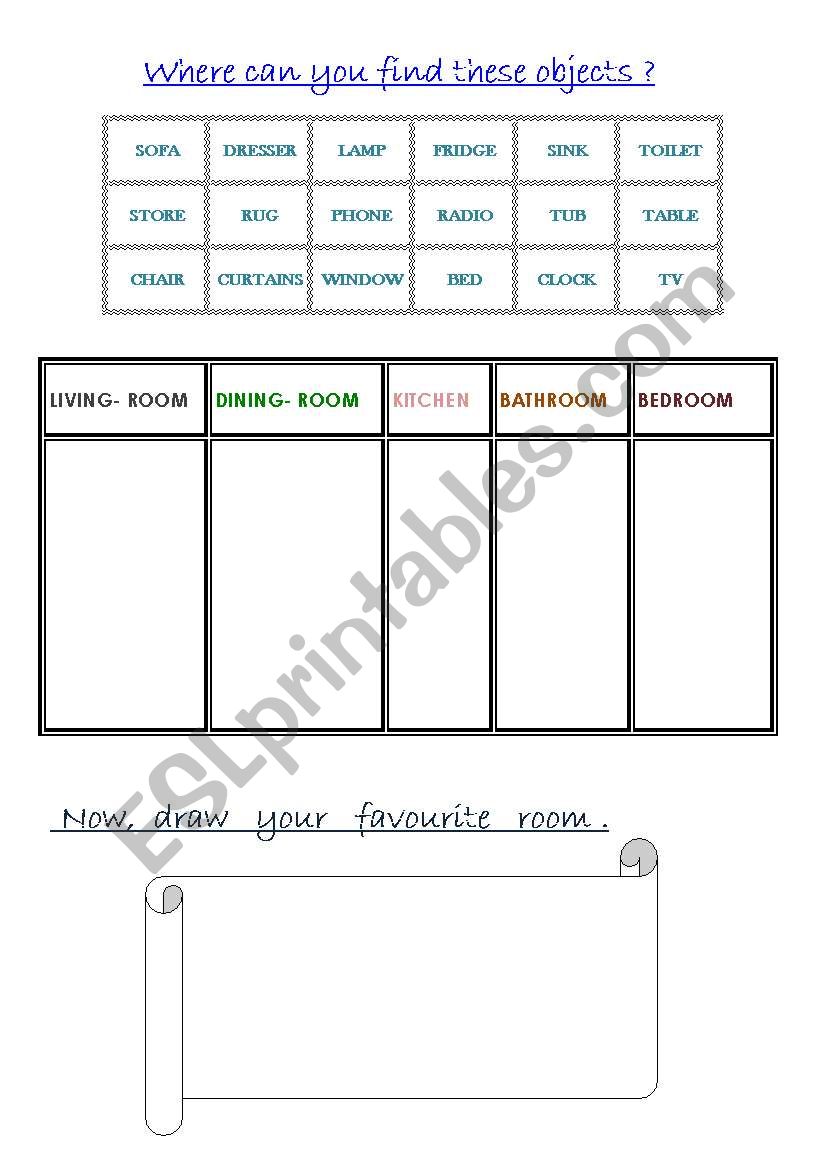 HOUSE _ FURNITURE  worksheet