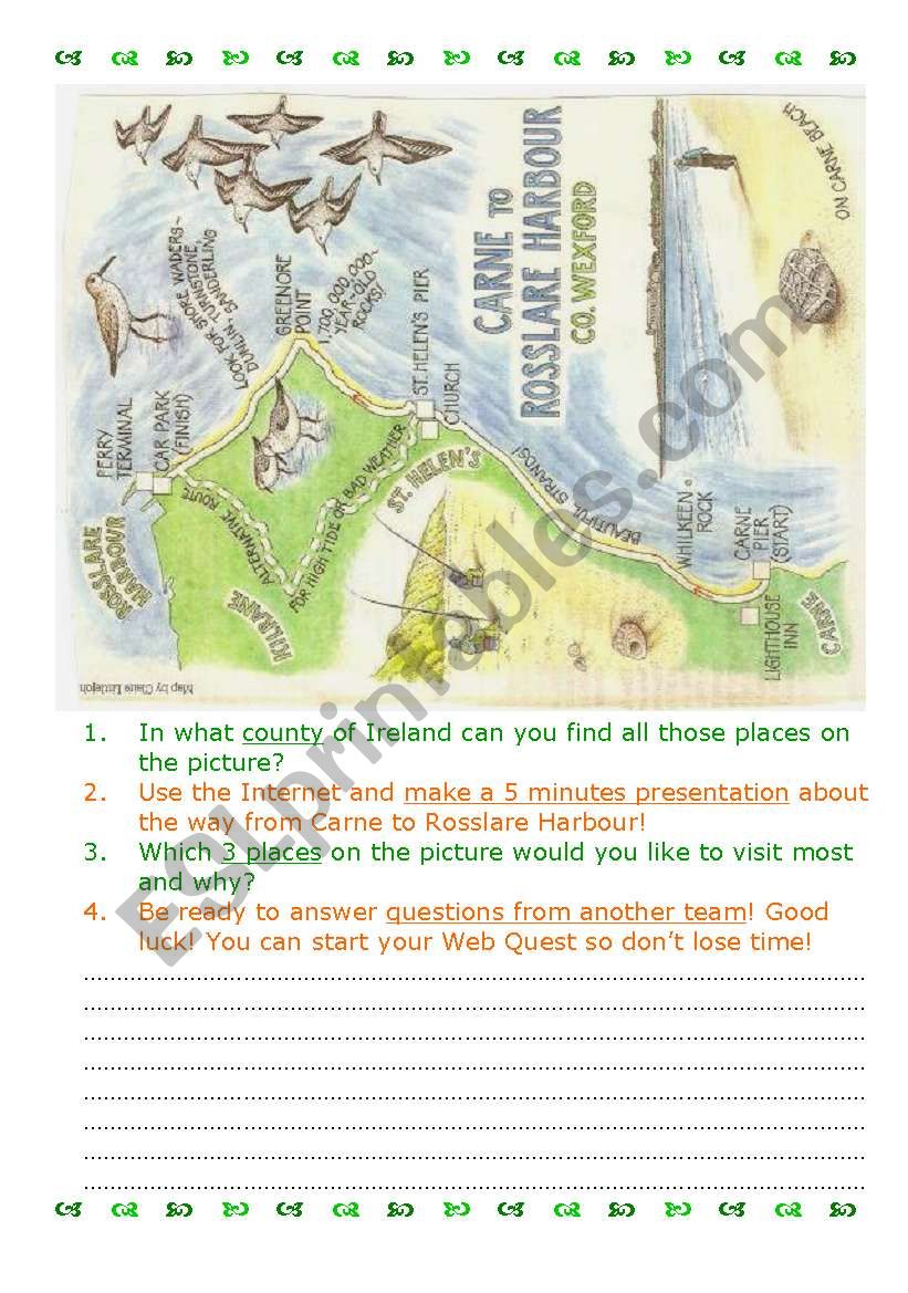 Web Quest: Explore Ireland 2 worksheet