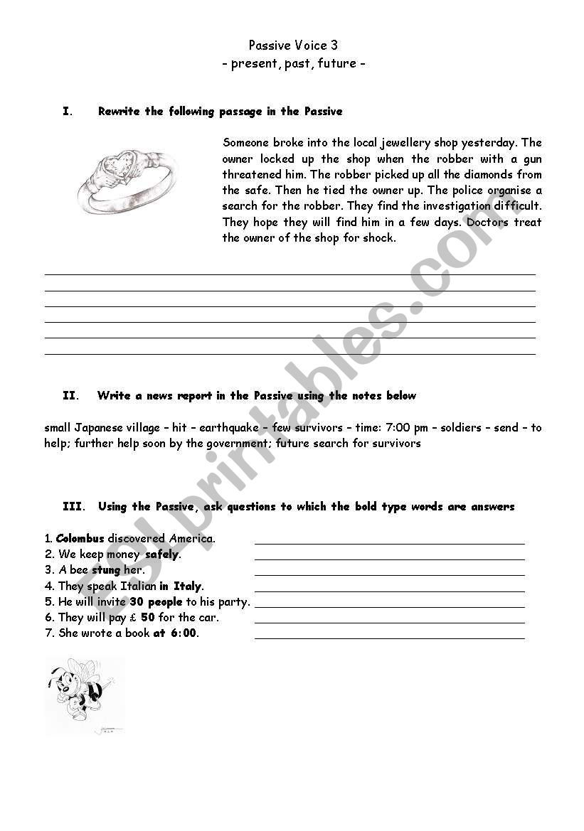 Passive Voice - Present Simple, Past Simple, Future Simple