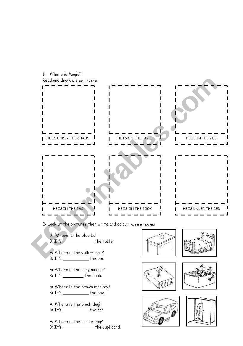 Prepositions worksheet