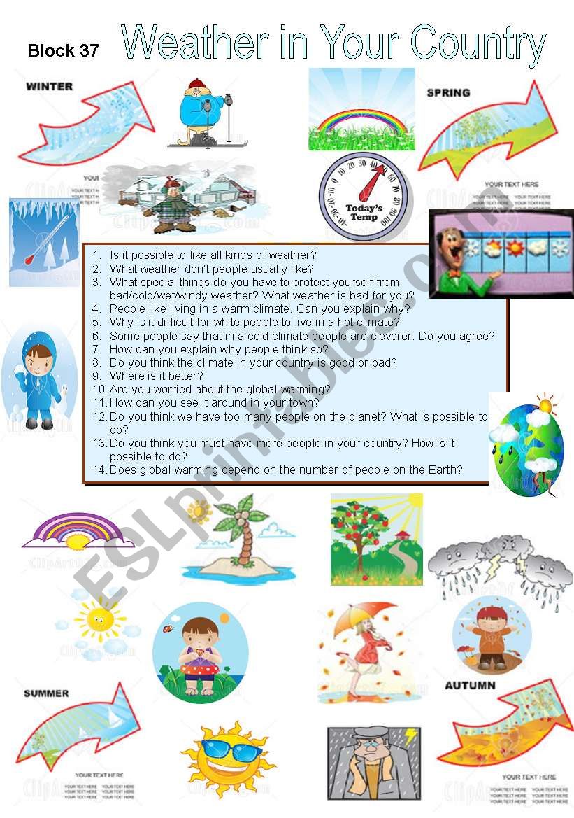 The Weather in Your Country worksheet