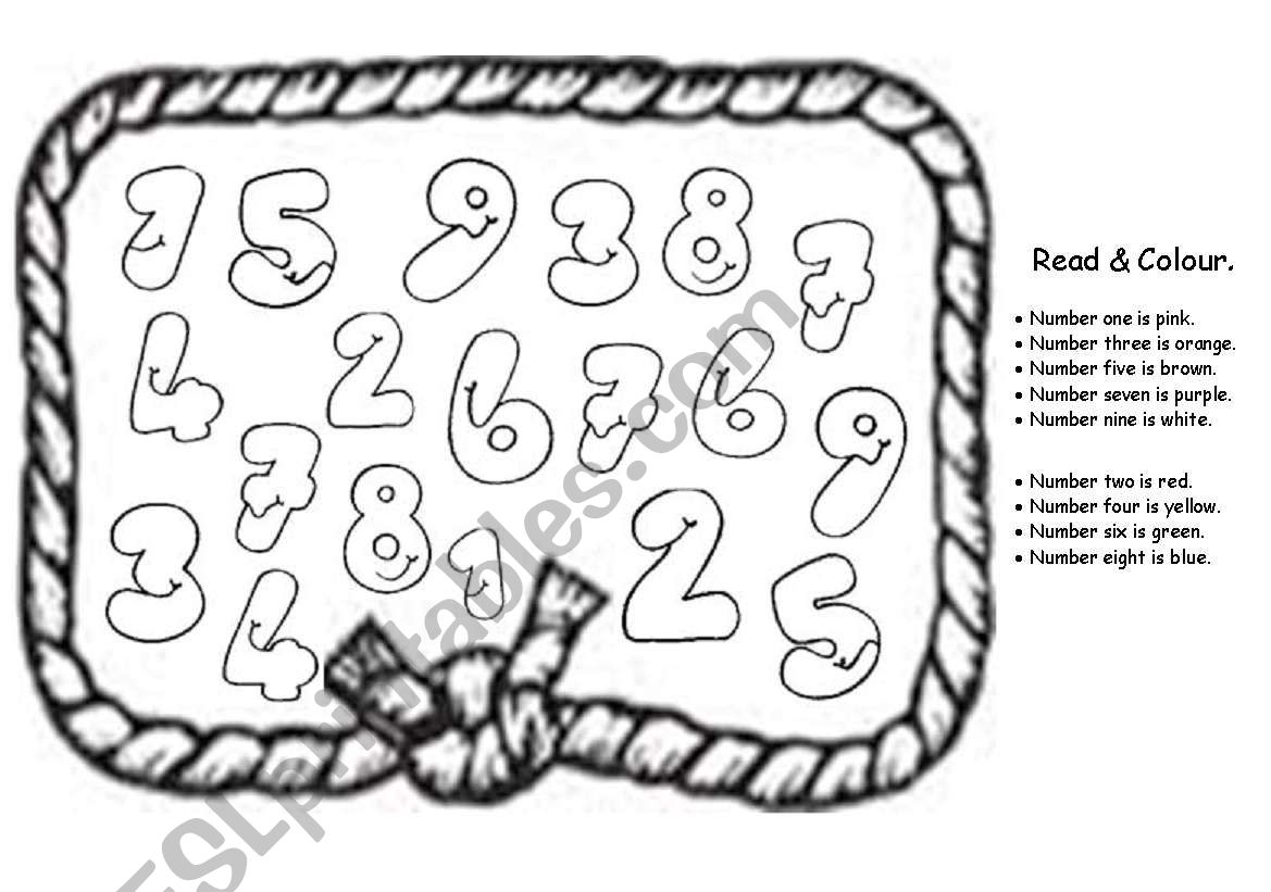 Color by Numbers worksheet