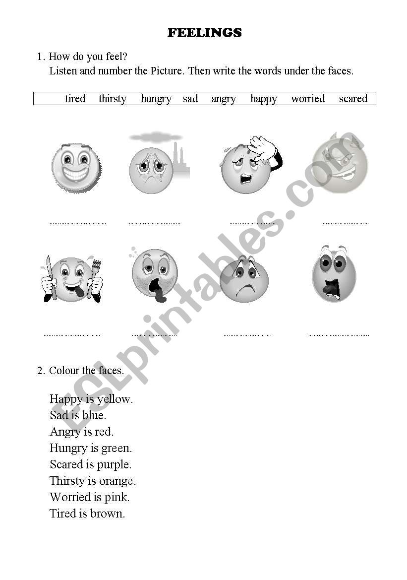 Feelings worksheet