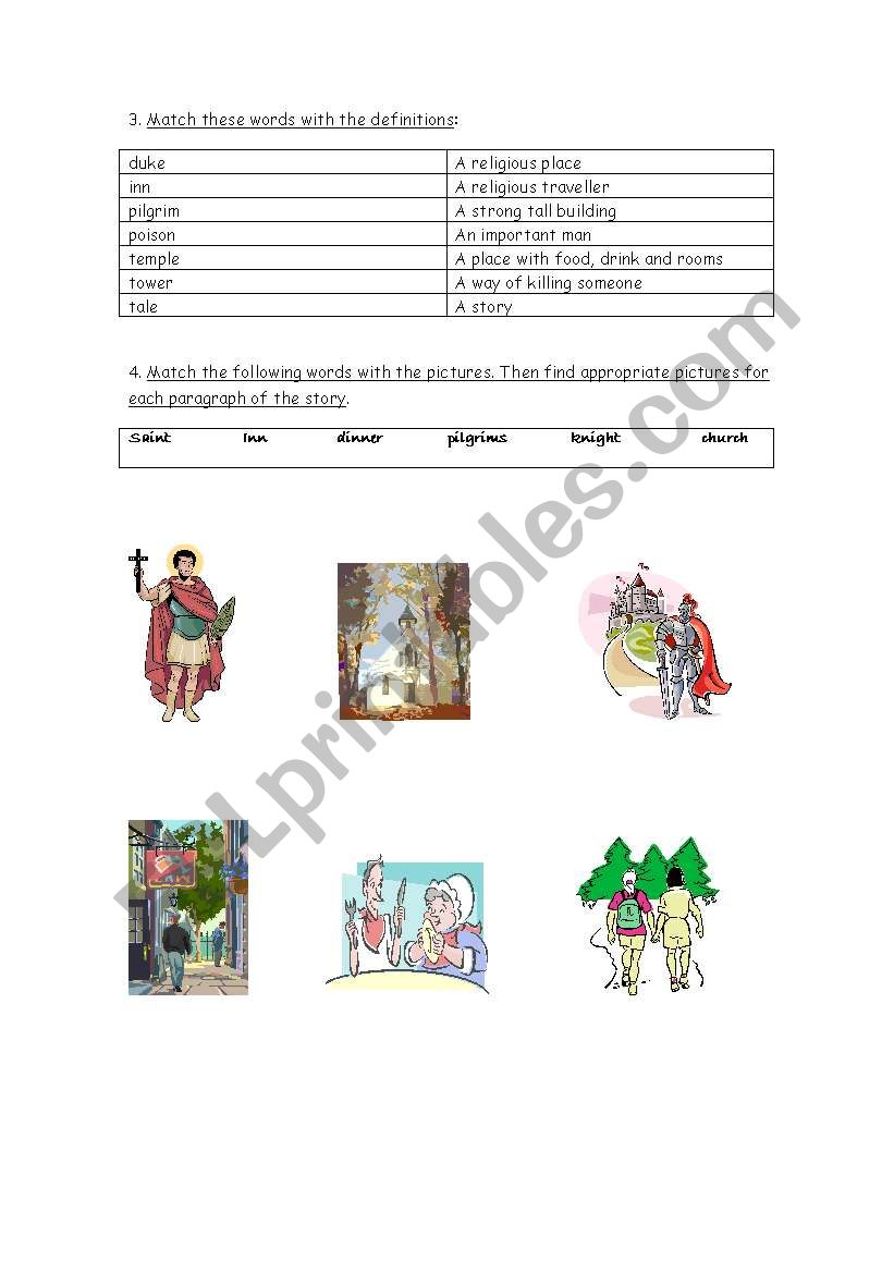 The Canterbury Tales worksheet