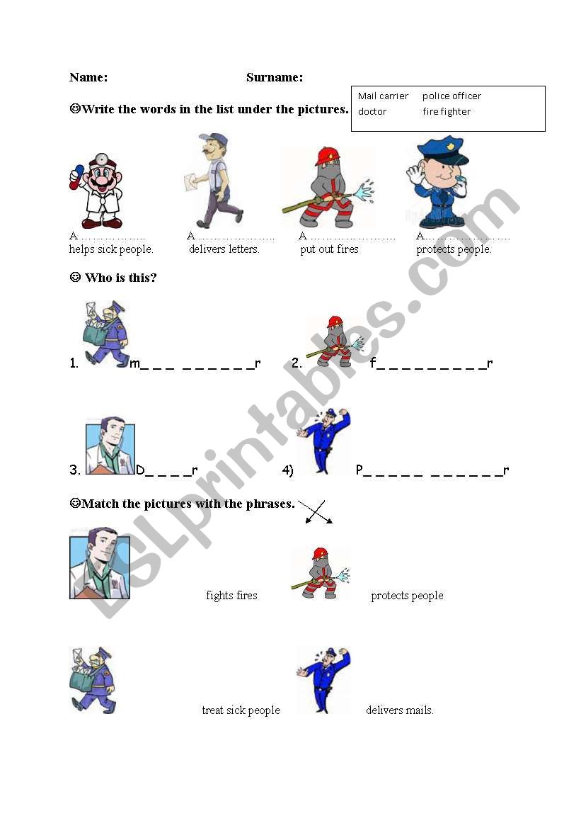 JOBS worksheet