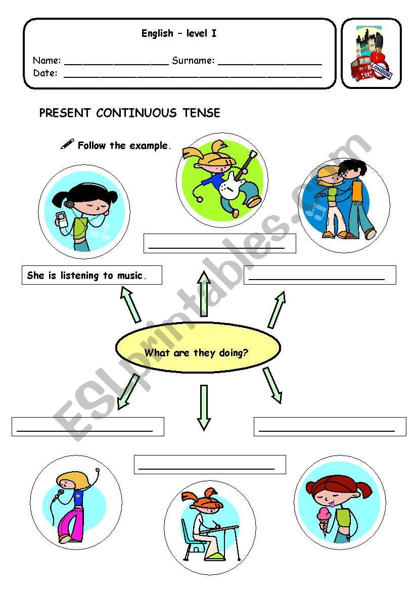 PRESENT CONTINUOUS TENSE worksheet