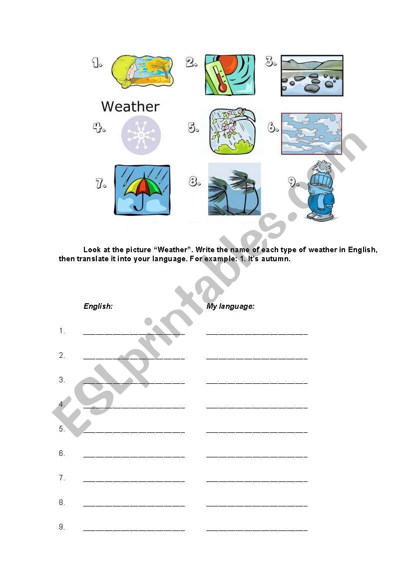 weather worksheet