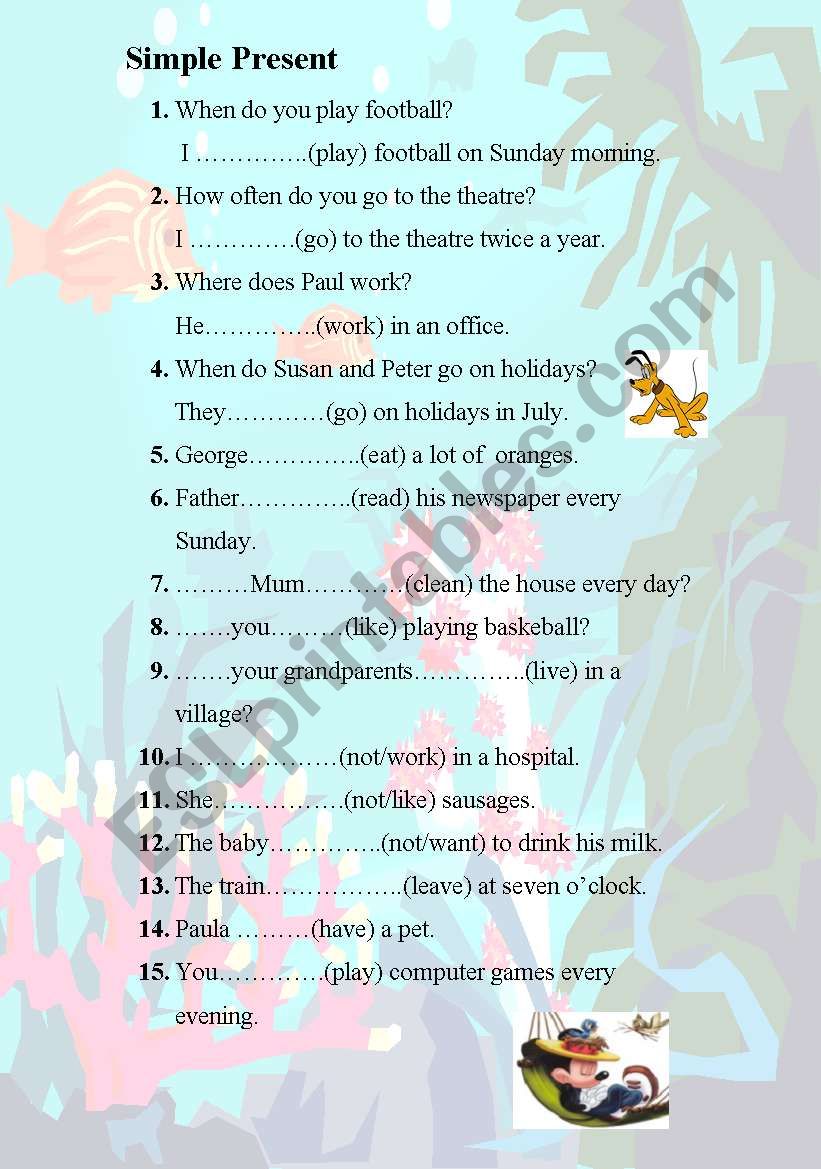 Simple Present worksheet