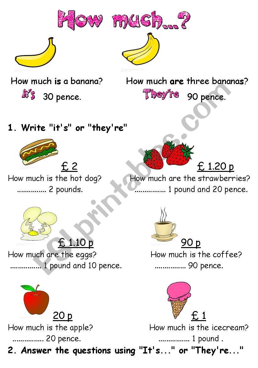 How much...? (1/2) worksheet