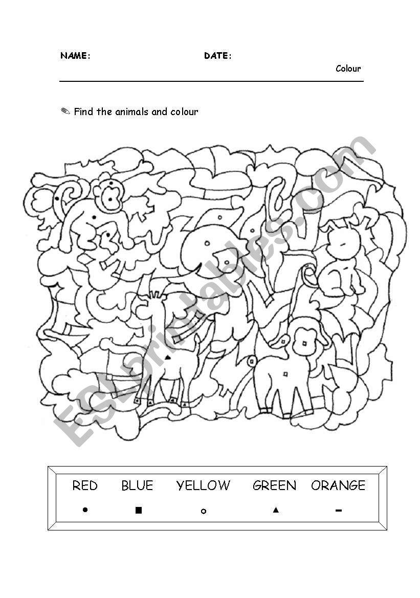 Find the animals worksheet