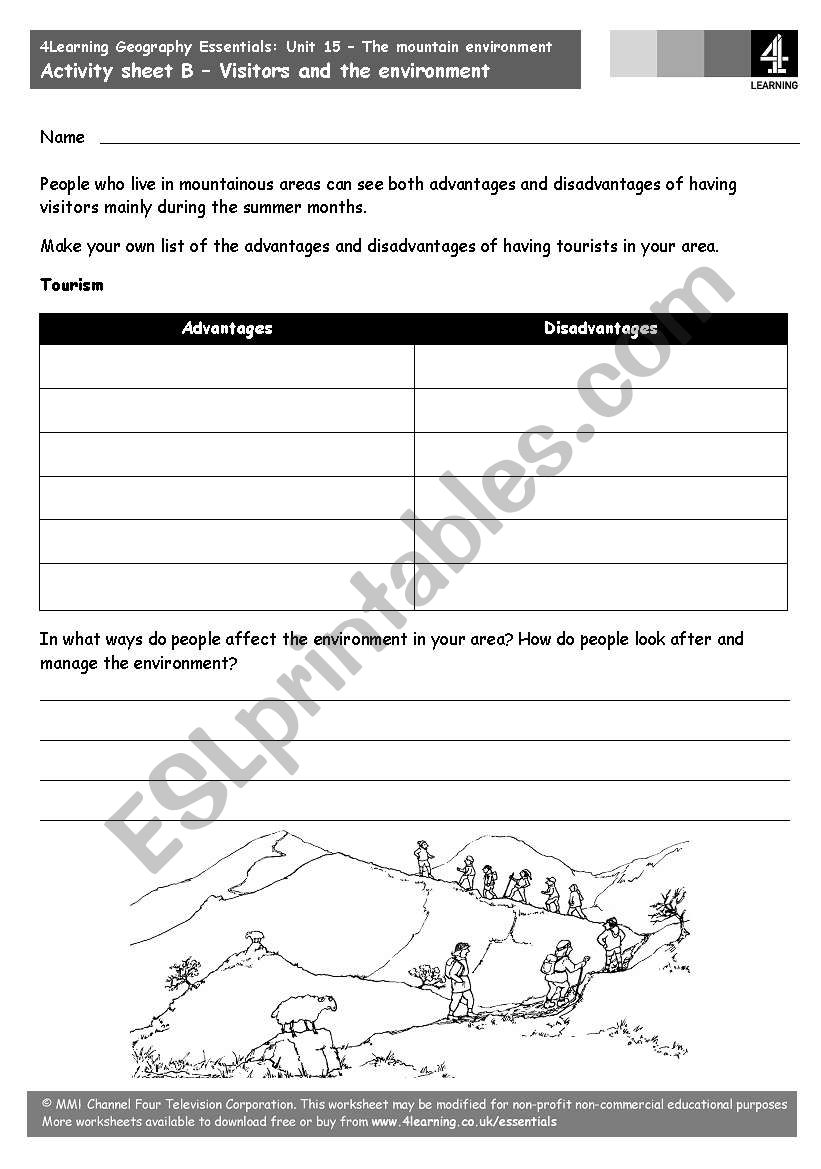 mountain  worksheet