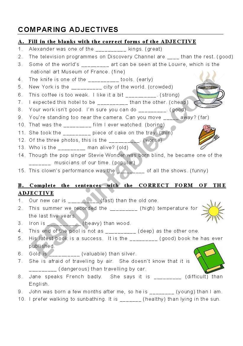 Comparing Adjectives worksheet