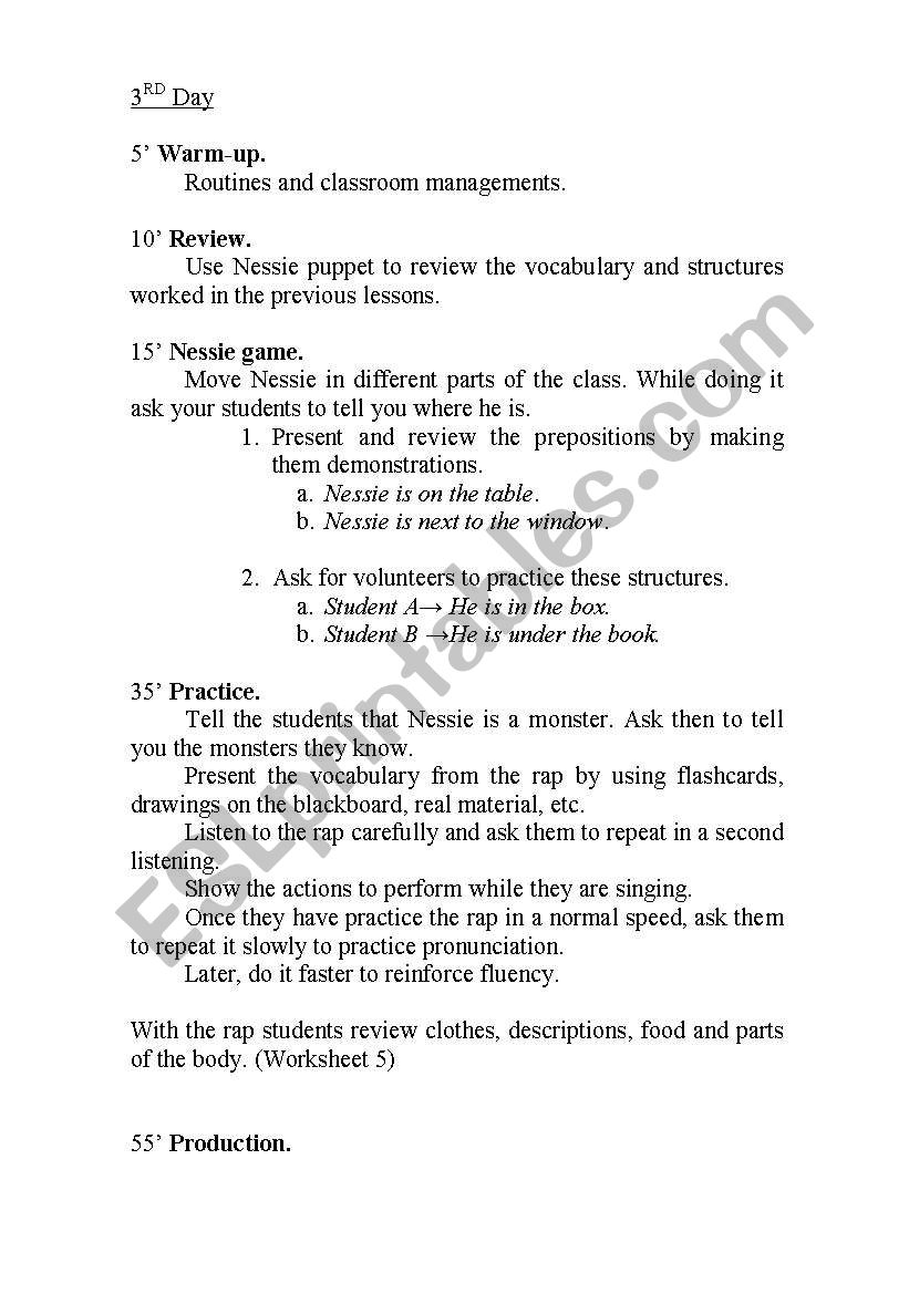  Lesson plan about Scotland. Nessies trip. Part 2