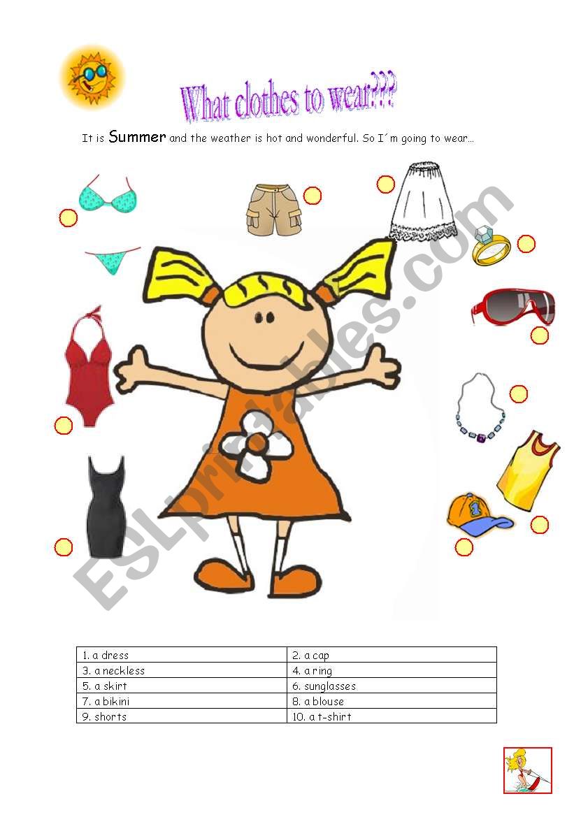what clothes to wear? worksheet