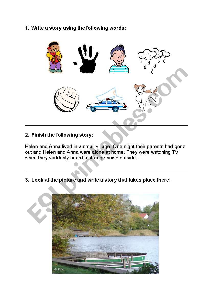 Story writing worksheet