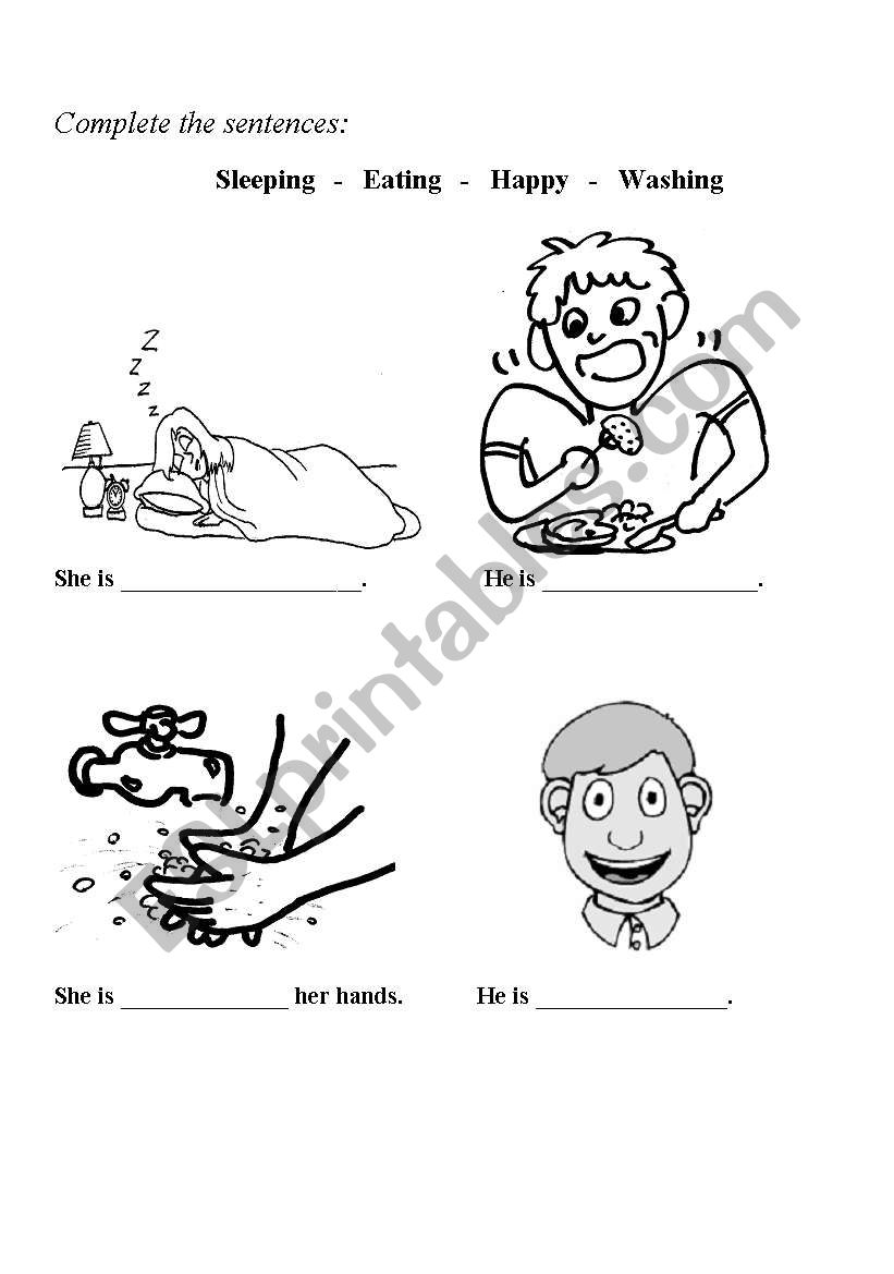 complete the senteses worksheet