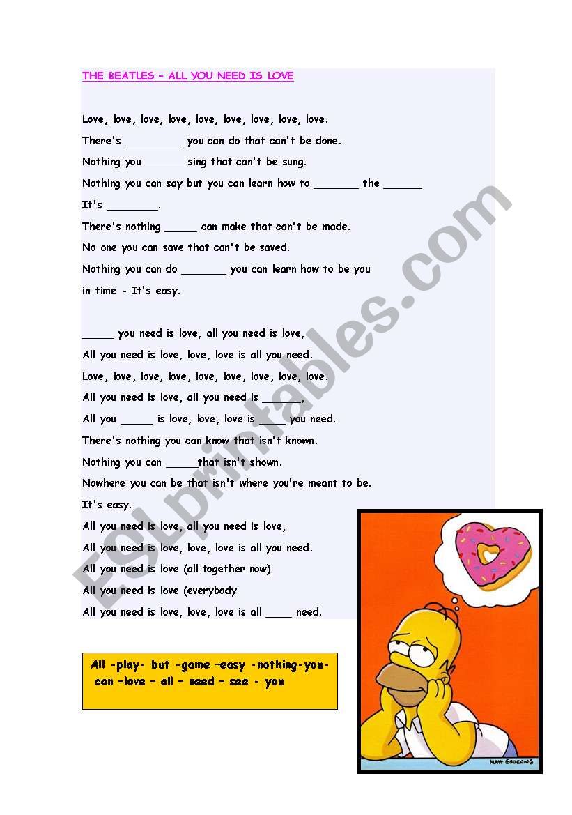 All you need is love - The Beatles