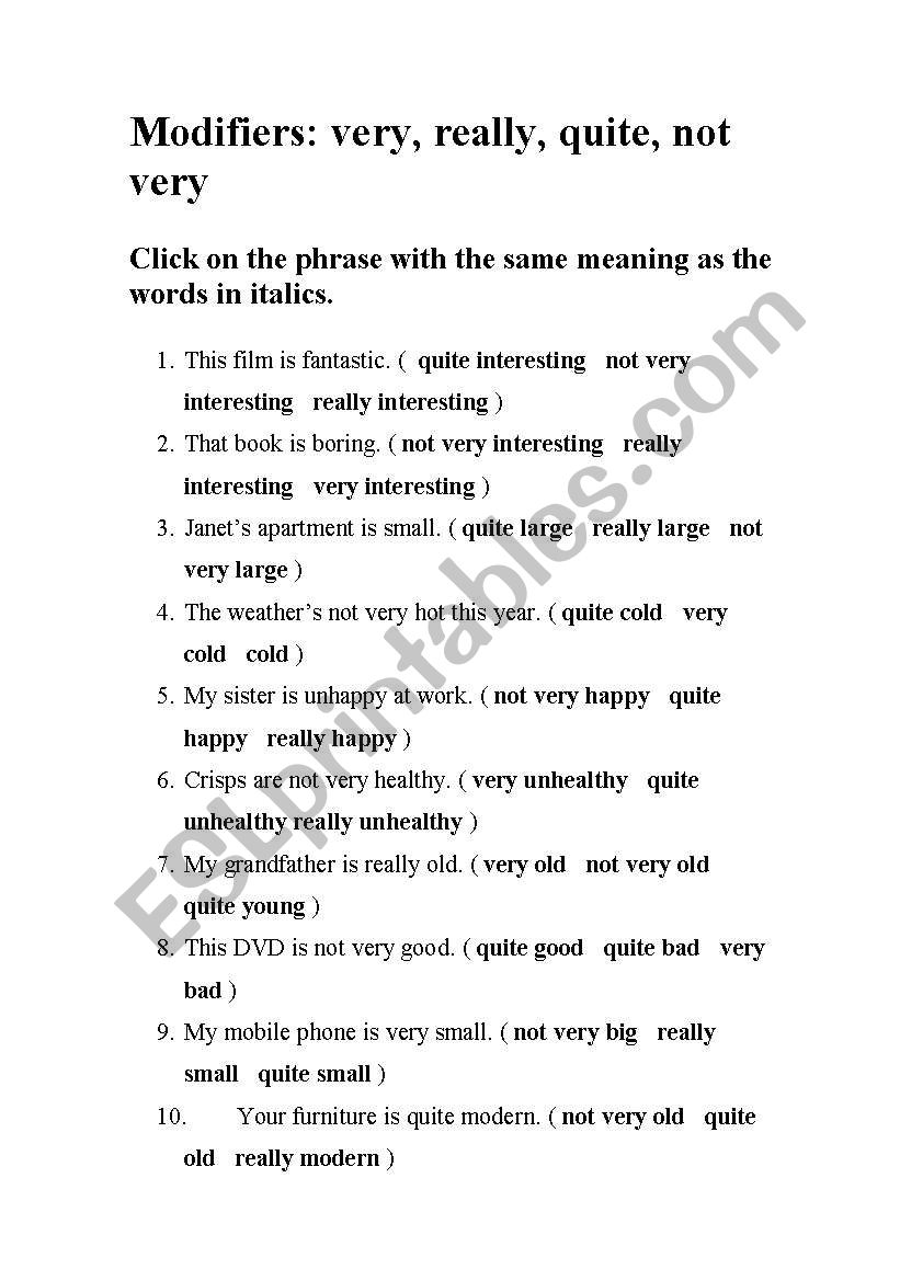 modifiers-very-really-quite-not-very-esl-worksheet-by-almoz