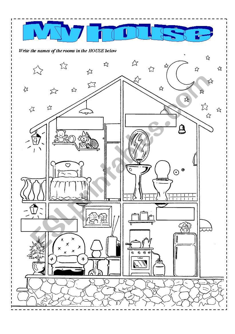 Parts of the house worksheet