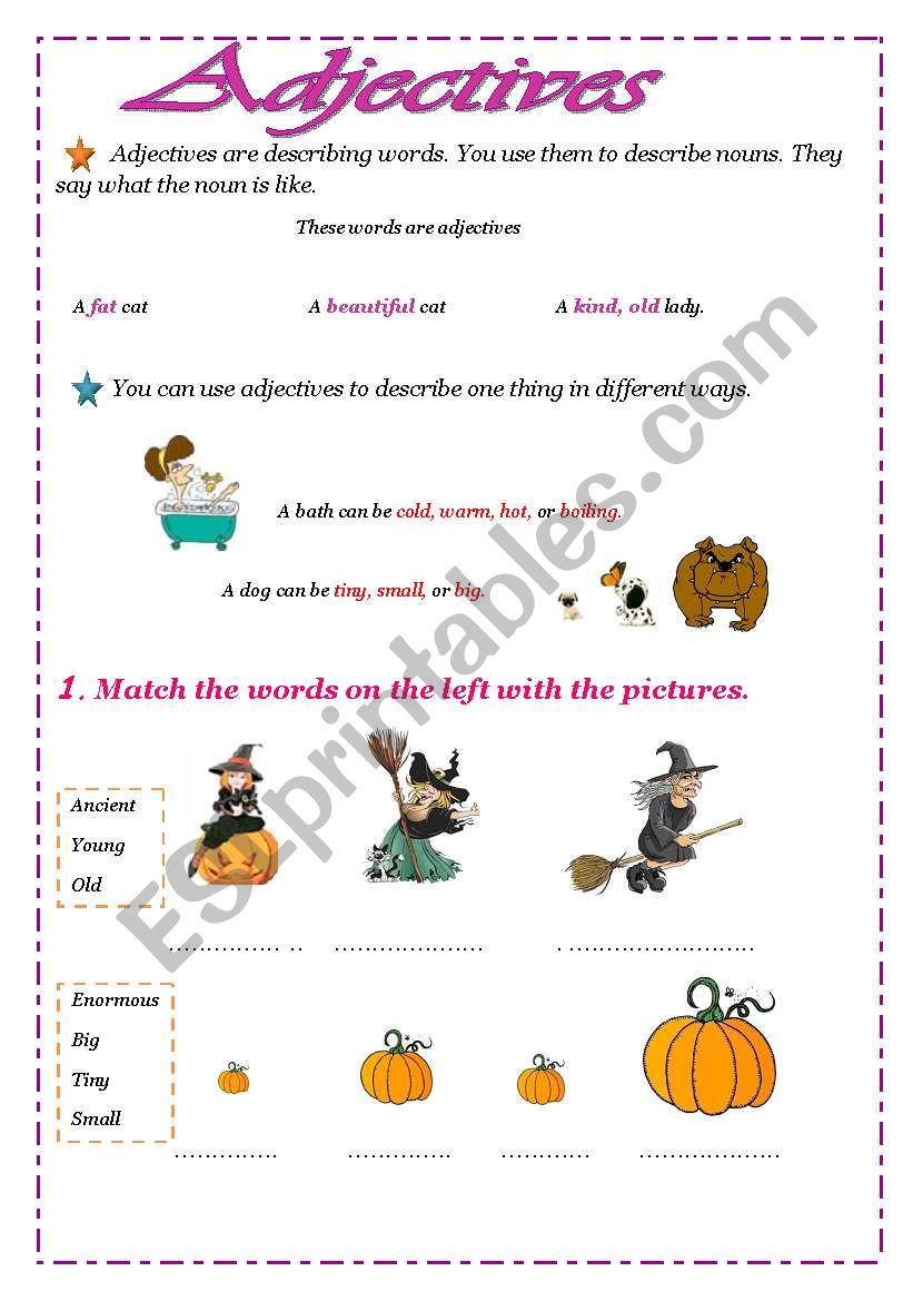 adjectives worksheet