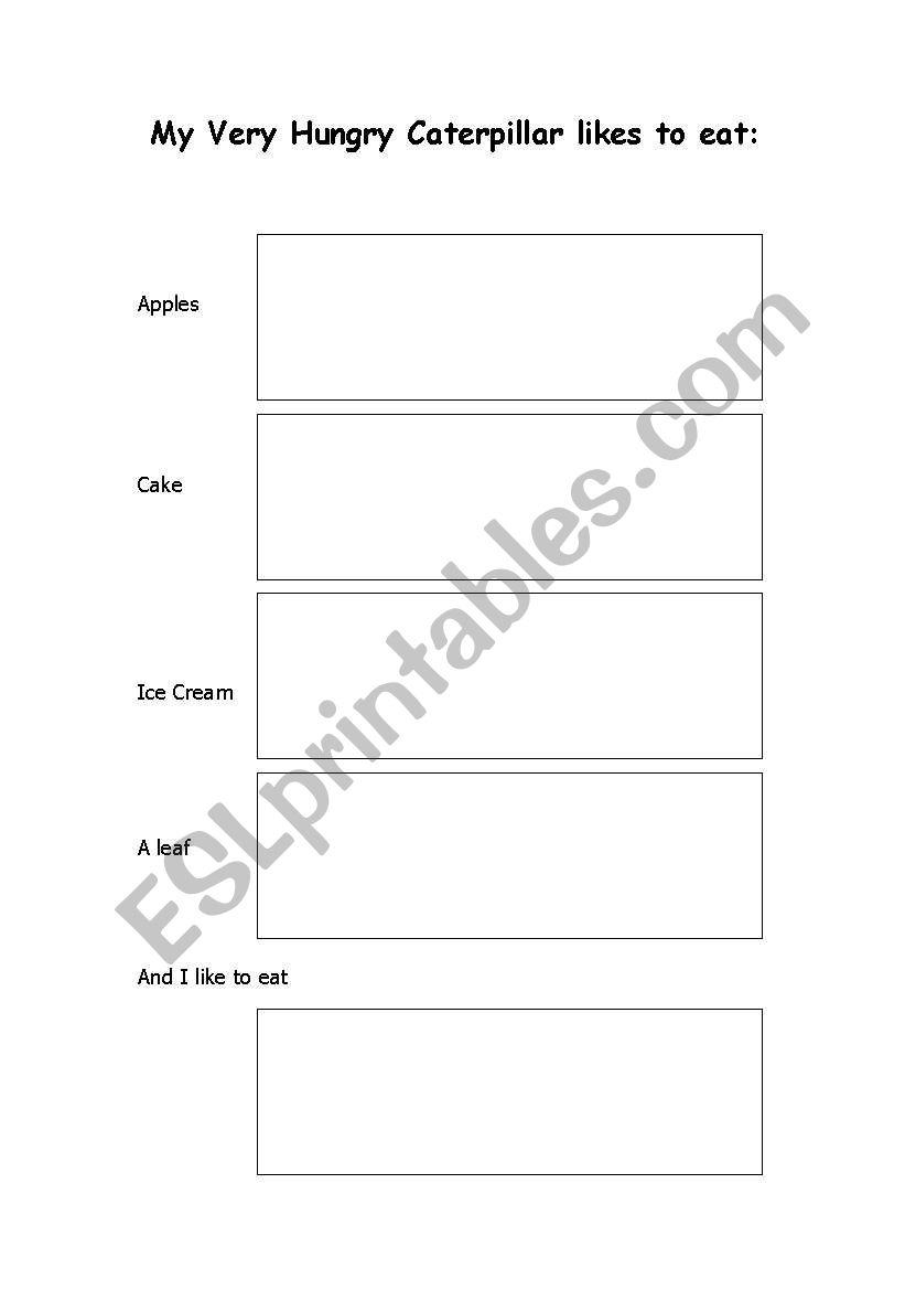 My Very Hungry Caterpillar worksheet