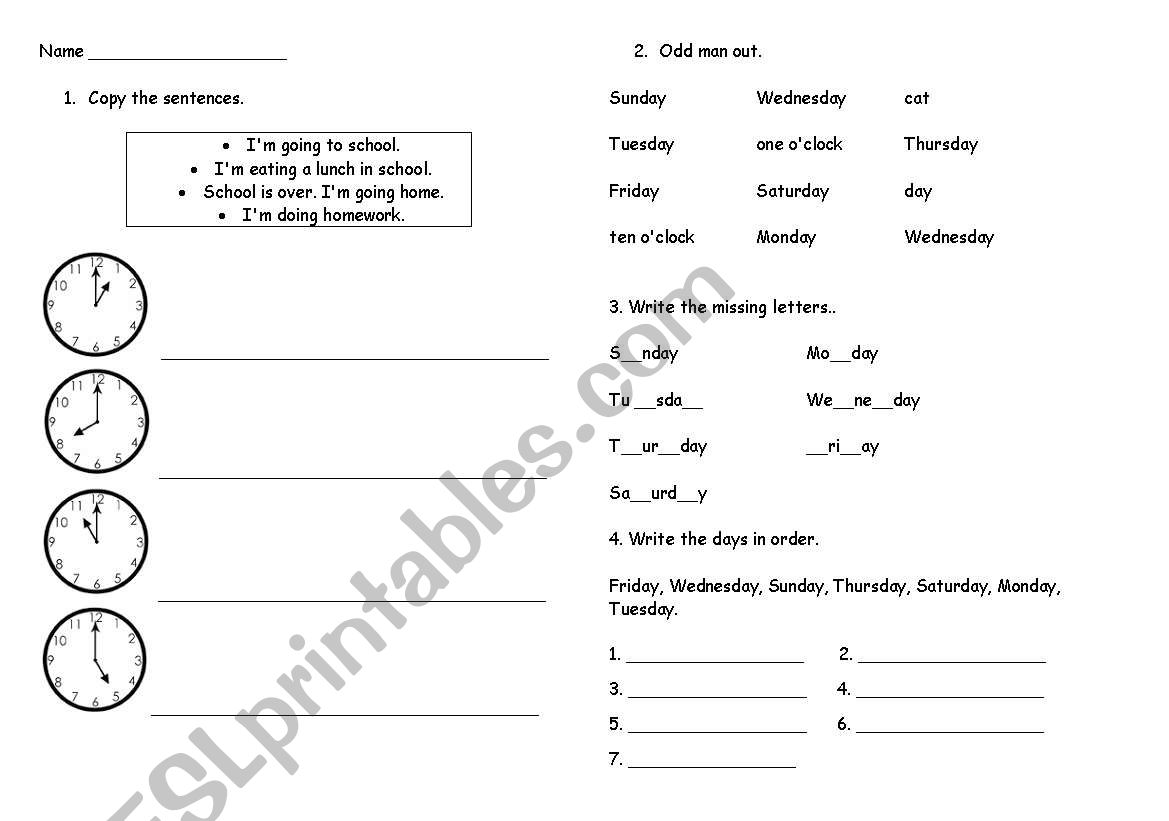 Hours and days practice worksheet